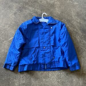 Vintage Andy Johns Jacket Womens M Blue Oversized Hooded Insulated Retro Winter